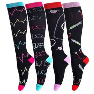 Herrstrumpor Sport som kör komprimering Edem Diabetes Varicose Venes Mens Knee High Socksmen's Men'sMen's