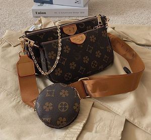 Famous Brand Designer 3-IN-1 Messenger Hand bag Tote Leather Vintage Pattern Crossbody Handbag Purse New Shoulder Bags Clutch Tote
