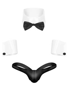 Bras sätter msemis sexiga män tjänare piga servitör underkläder set rollplay costume se genom fishnet jockstrap bikini g-sträng thong underkläder