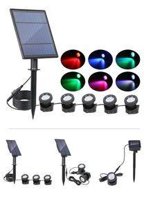 2st LED Grow Light 1/2/3/5 RGB Solar Card Motion Detection Alarm Monitor Ljus utomhus Spotlight Underwater