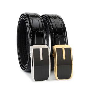 Belts Men Stainless Steel Automatic Belt Cowhide Versatile cowhide Pants Belts Business Automatics Buckle Luxury Fashion Waistband Width 3.5Cm