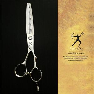 Titan Hairdressing tesoura barbeiro ferramentas para cabelo profissional de desbaste tesous vg10 aço 6.0 polegadas 220317