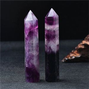 Fluorite Clear Crystal Tower Reiki Healing Meditation Chakra Specimen Punti fatti a mano Collezione Gift Crystal Point