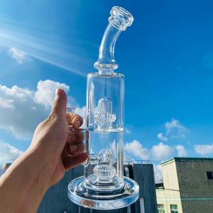 13 inch scientific glass bong hookah high quality thick double crown smoking water pipes big dab rigs