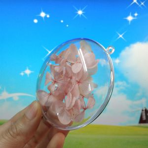 50pc Oblate Shape Transparent Plastic Christmas Balls Ornament New Years Tree Decorations Round Ball Home House Craft Supplies 201203