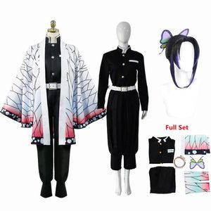 Slayer de Dem￴nio do Anime Kimetsu no Yaiba Kochou Shinobu Traje Halloween Mulheres Costumo Kimetsu No Yaiba Adulto Cosplay Kimono 220812