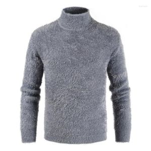 Blusas masculinas masculino ousada de gola alta de inverno mohair manga comprida malha malha moda slim grossa quente malhe