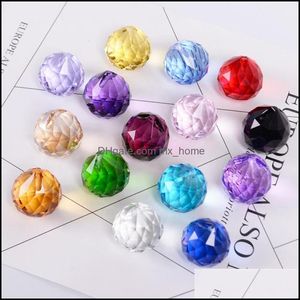 Mini Colorf Crystal Ball 30mm hänge med borrat hål hängande kristaller hängsmycken för pärla gardin diy smycken tillbehör släpp leverans 202