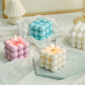 1st Bubble S Soy Wax Aromatherapy Cube Candle Doftande avkopplande födelsedagspresent Hemdekoration 220629