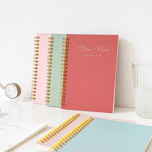 Wholesale color notebook for sale - Group buy 2020 Planner Kawaii Sheets Coil Book Solid Color Simple B6 Diary Notebook Notepad Student Stationery Office School Supplies211g