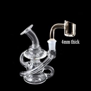 Small Super Vortex Recycler Glass Bong Dab Rig Hookahs Cyclone Double Recyclers Smoking Water Pipe 14mm Joint Cheapest Dhl Free