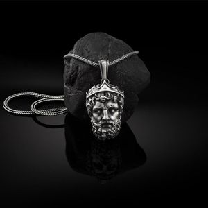 Anhänger Halsketten Punk Trend Antike griechische Gott König Zeus Statue Halskette Für Herrenmode Straße Zubehör Schmuck GeschenkAnhänger