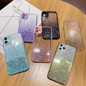 Glitter Star Gradiente Casse Del Telefono Trasparente per Samsung S20 S21 S22 S23 A13 A23 A32 A52 A72 A33 A53 A73 A14 A34 A54