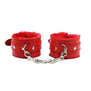 PU Leather Wrist Handcuffs Ankle Shackles Adjustable Cross Buckle Restraint sexy Cuff Belt Cosplay Costumes Black Pink Purple Red