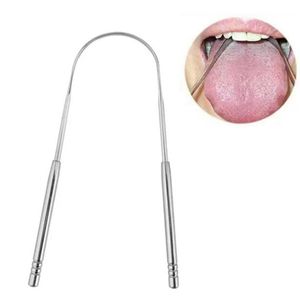 Home Garden Dental Tongue Scraper Stainless Steel Cleaner Remove Halitosis Breath Coated Tongues Scraping Brush Tools