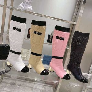 Top quality women down high patent leather knee boots designer new luxury thick-heeled warmth and waterproof Martin boots Wholesale size 35-40