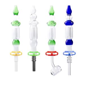 NC011 CSYC Smoking Pipe Glass Bongs 10mm 14mm Ceramic Quartz Nail Clip Calabash Style Water Perc Bubbler Dab Rig Bong 3 Colors