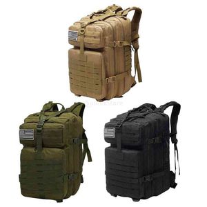 حقيبة ظهر تكتيكية عسكرية للجيش بسعة كبيرة 50 لتر حقيبة ظهر تكتيكية خارجية مقاومة للماء للتنزه والتخييم والصيد حقائب T220801