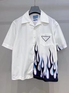Летние мужские рубашки дизайнерская рубашка мужская футболка для боулинга повседневная пуговица кнопка ладель кардиган высококачественный модный футболка с коротким рубашка