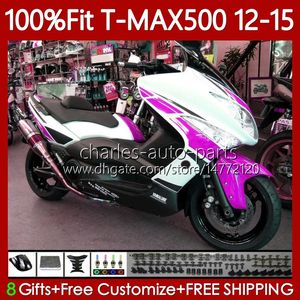 حقن الحقن الوردي الأبيض ل yamaha max-500 tmax max 500 2012-2015 هيكل السيارة 113no.115 tmax-500 t-max500 tmax500 12 13 14 15 T Max500 2012 2013 2014 2015 OEM Body