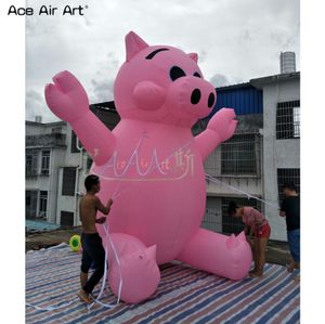 工場の直接販売インフレータブルピンク豚の漫画屋外広告のための吹き付け動物エースエアアートが作った展示