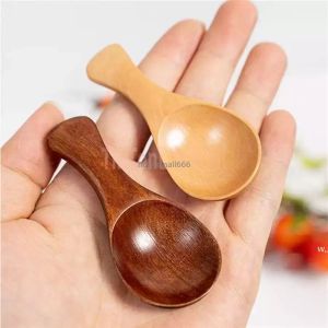 Small Wooden Salt Spoons Solid Wood Condiments Spoon Handmade Honey Teaspoon Seasoning Sugar Coffee Tea Jam Mustard Ice Cream AA