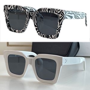 Womens Sunglasses 40130 Classic Square Frame Ladies Shopping Fashion Sunglasses Black and White Pattern Personality Trend Driving Anti-UV400 With Box