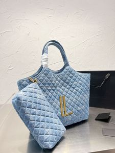 Ekstra büyük karakterler gaby alışveriş çantaları lüks çanta mavi denim tuval kontrol kadın çanta tasarımcısı omuz tote üst kaliteli büyük plaj çantaları seyahat crossbody