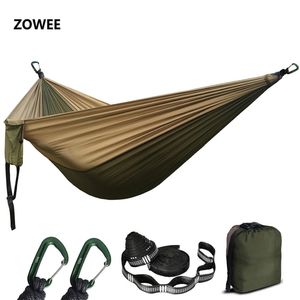 Soltar paraquedas de nylon hammock hammock de camping ao ar livre hammocks dupla pessoa portátil giro portátil hammock 220606