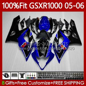 Suzuki GSXR1000 GSXR 1000 CC K5 GSX-R1000 2005-2006 Bodywork 122no.0 1000CC GSXR-1000 05 06 GSX R1000 2005 2006 OEM 페어링 키트 공장 블루