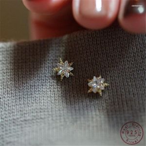 Stud Sterling Silver Mini Zircon Star Earrings For Women Korean 14K Gold Plated Wedding Jewelry AccessoriesStud Odet22 Kirs22