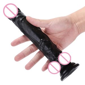 Super grote XXL realistische dildo met krachtige zuignap, gebogen schacht en bal, flexibel enorm penis sexy speelgoed voor vrouwen G-spot