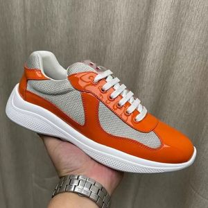 2022S/S Casual Runner Sports Sapatos America Cup Low Top tênis Sapatos homens Men Rubrote Sole Fabric Patent Leather Men's Wholesale Desconto Treinadores com caixa