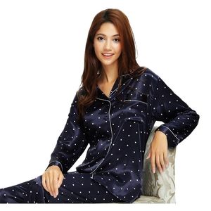 Womens Silk Satin Pyjamas Set Pyjama Pyjamas Set Sleepwear Loungewear SM L XL 2XL 3XL Plus 201114