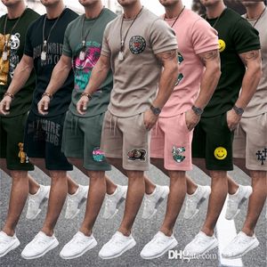 2022 Summer Mens Tracksuits Fashion Printed Casual T-Shirt Set Weat Suits Designers Short Sleeved Shorts Outfits Sportswear