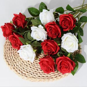 Flores artificiais com longas rosas falsas para tabela Centerpieces Arranjo Nupcial Casamento Festival Decor