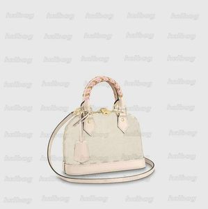 N45294 ALMA BB Shell Bag Spring 2022 Damier Azur coated Canvas Handbag Pink Cream Designer Top Handle Bag Padlock Leather key bell Womens Purse Wallet