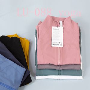 Women Yoga Jacket Clothes Top Slim lu-088 YogaS Running Fitness Zipper Stand Collar Slim Fit Long Sleeve Sports Training Quick Dry