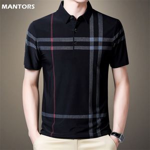 Letnia męska koszulka Polo z krótkim rękawem Polo biznesowa koszulka z nadrukiem dopasowana odzież Streetwear Casual Fashion Men topy 220615