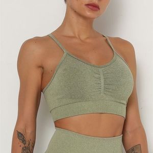 Sportowe Topy Sprzedaż Push Up Fitness Kobiety Kobieta Gym Wyściełany Brassiere Tank Nosić Bralette 220316