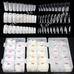 1 Box 500st Tips White Clear Natural Color Half Fake Fake Nail Art Artificial Acrylic Gel UV Manicure Set Diy 220716