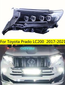 Toyota Prado LC200 LED Far 17-21 Gündüz Koşu Işıkları Yüksek Işın Lens Angel Göz Lambası için Tam LED Kafa Işığı