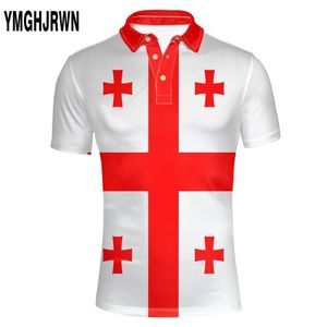 GEÓRGIA camisa diy livre feito sob encomenda nome número geo Polo camisa bandeira da nação ge georgiano país imprimir po s roupas 220608