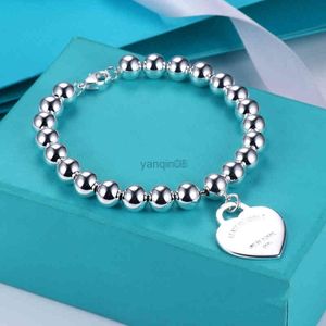 Bracelet pendentif de créateur de mode TIF original 925 Bracelet en perles cardiaques en anglais pour femmes avec boîte G220802
