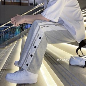 Męskie spodnie streetwear szerokie mężczyźni z boku Spad Casual Drulboard Sport Spita Oversize Harajuku TechWear Koktajzy Długość Spodnie 220826