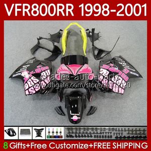 Honda Intercector for Honda Interceptor VFR 800RR 800 CC RR VFR800RR 1998 1999 2000 2001 BodyWork 128NO.79 VFR-800 800CC VFR800R 98-01 VFR800 RR 98 99 00 01ブラックピンクフェアリング