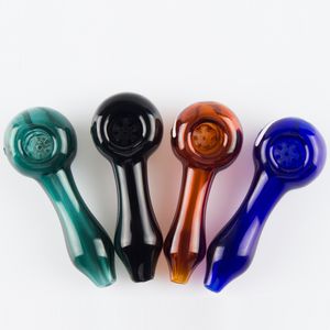 Chinafairprice Y194 Cachimbo de cerca de 4,1 polegadas Tela colorida estrela Perc Tabaco Colher Tigela Dab Rig Tubos de vidro