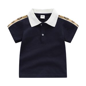 Baby Polo T рубашка дизайнер детей с короткими рукавами детское полос рубашки мальчики топы вышивка девушка хлопок черная белая одежда 90-130см