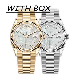 mens automatic mechanical watches classic style 41mm full stainless steel strap pearl face gold watch sapphire super luminous wristwatches dropshipping