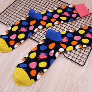 Men's Socks Happiness Color Bird Egg Cotton Jacquard Perfect Quality Fun Novelty Harajuku Costume Dress HerensokkenMen's